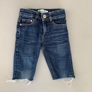 Boys Mini Boden Slim Cut Off Jean Shorts